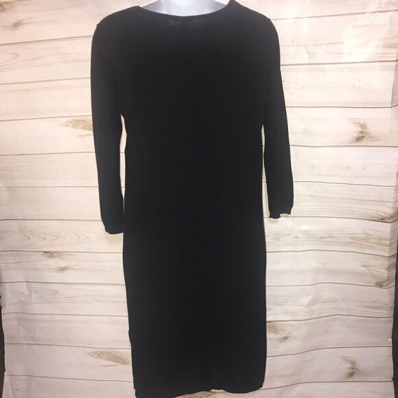 Uniqlo 3/4 Sleeve Black Dress-Size-Small - Picture 4 of 6